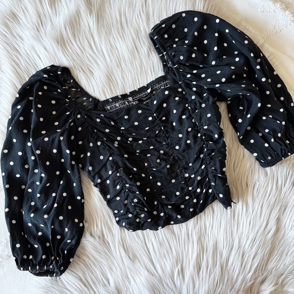 Zara polka dot crop top